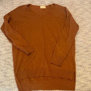 Dreamers Deep Orange V-Neck Sweater S/M